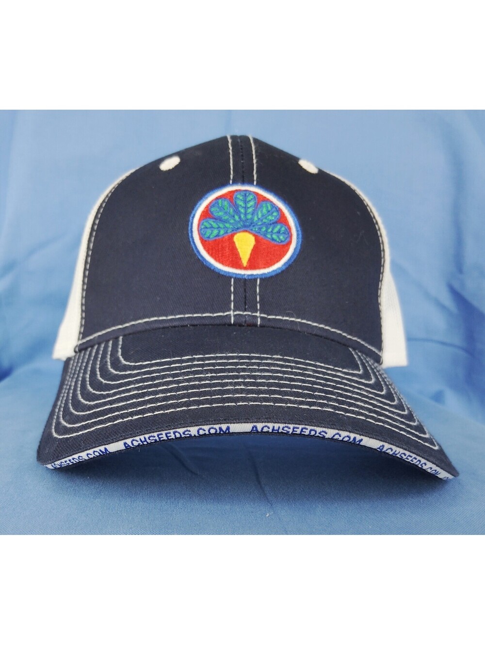 ACH Seeds Trucker Hat Tan Black Strapback Agriculture Seed Company Cap Adjustabl